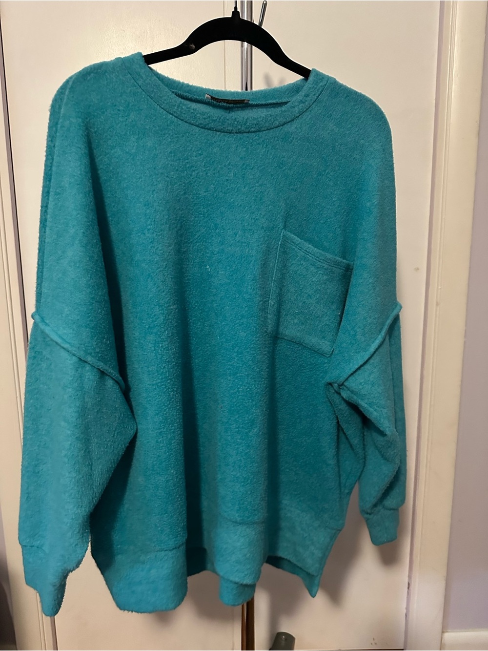 ZENANA OVERSIZED TEAL CREWNECK SWEATER — NEW